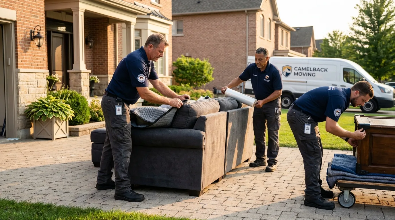 Large estate moving crew wrapping furniture in Hudson, FL